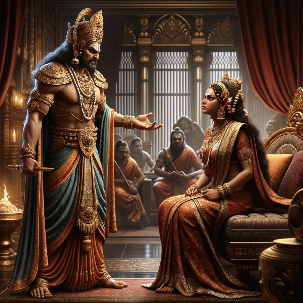 King Dasharatha Chastises Kaikeyi Regarding Sita’s Plight